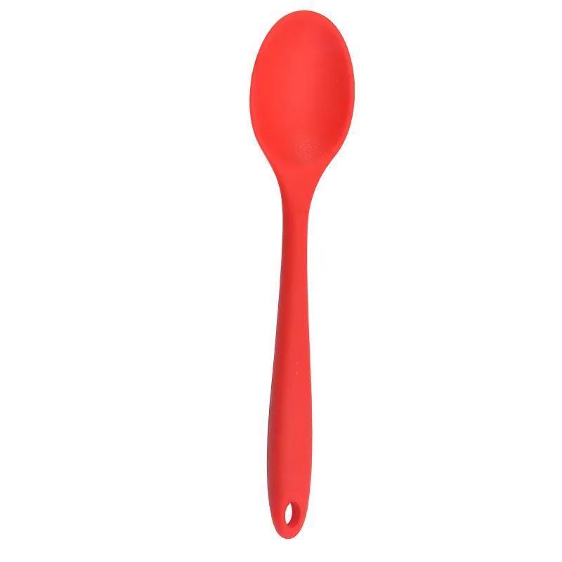 High Quality Mini Silicone Kitchenware Cooking Silicone Spoon Spatula Small Kitchen Specialty Spoons Small Dense Soup Tableware