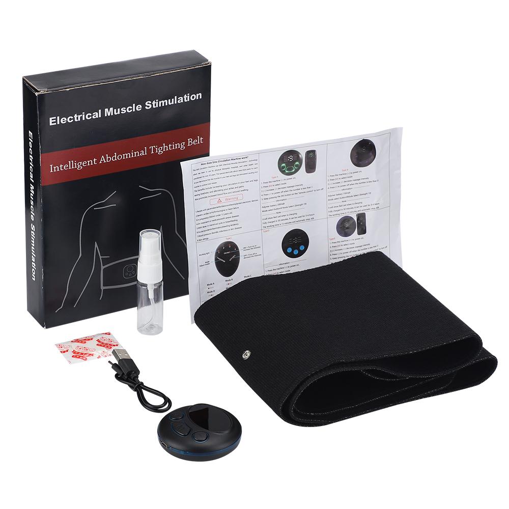

EMS стимулятор мышц Abs тренажер для брюшного пресса тонизирующий пояс USB перезарядка тела для похудения живота домашний тренажерный зал фитнес-оборудование унисекс чёрный