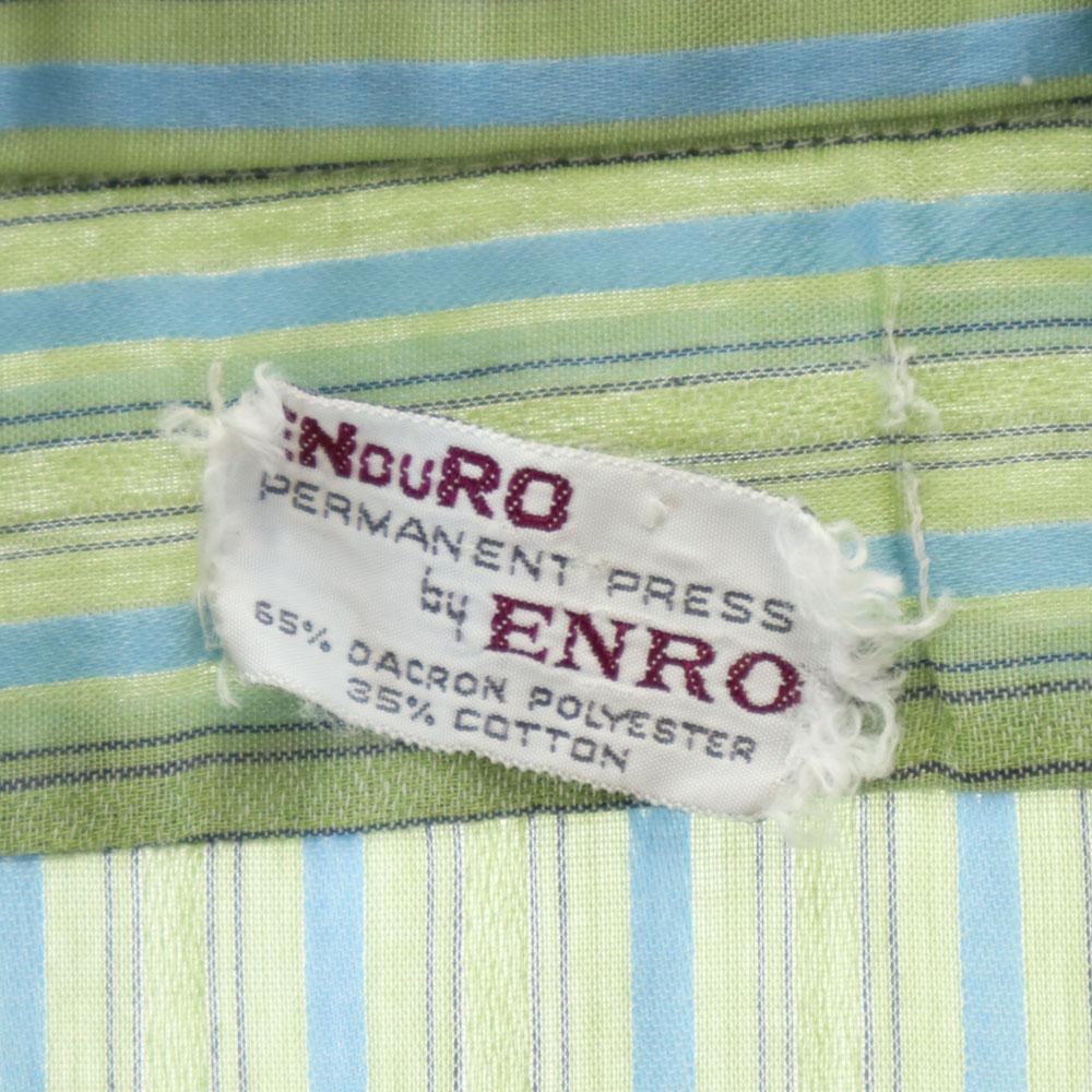 ENOURO BY ENRO anii 70 vintage Cămașă cu mâneci lungi cu model în dungi Sistem verde Bărbați Second-hand