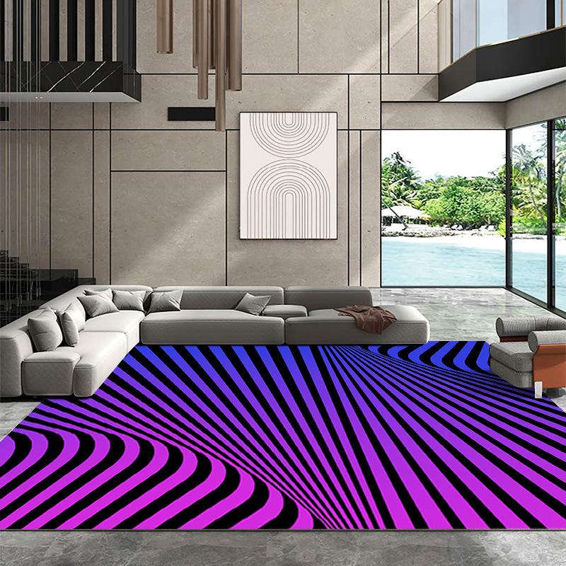 3D Vision Whirlpool Carpet Living Room Sofa Coffee Table Mat Bedroom Full of Foot Mat Home Decor Crystal Velvet Floor Mat