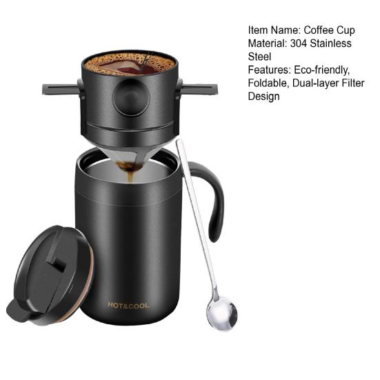 Foldable Portable Coffee Filter Coffee Maker Stainless Steel Drip Coffee Tea Holder Reusable Paperless Pour Over Coffee Dripper