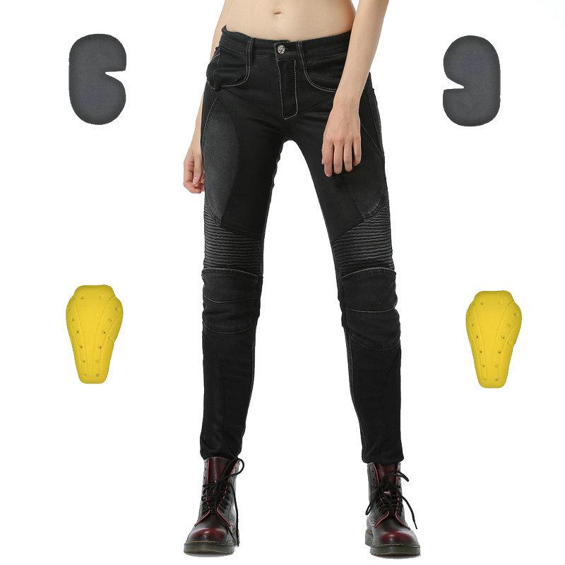 Women's Slim Fit Summer Motorcycle Riding Jeans with Breathable Mesh Ventilation