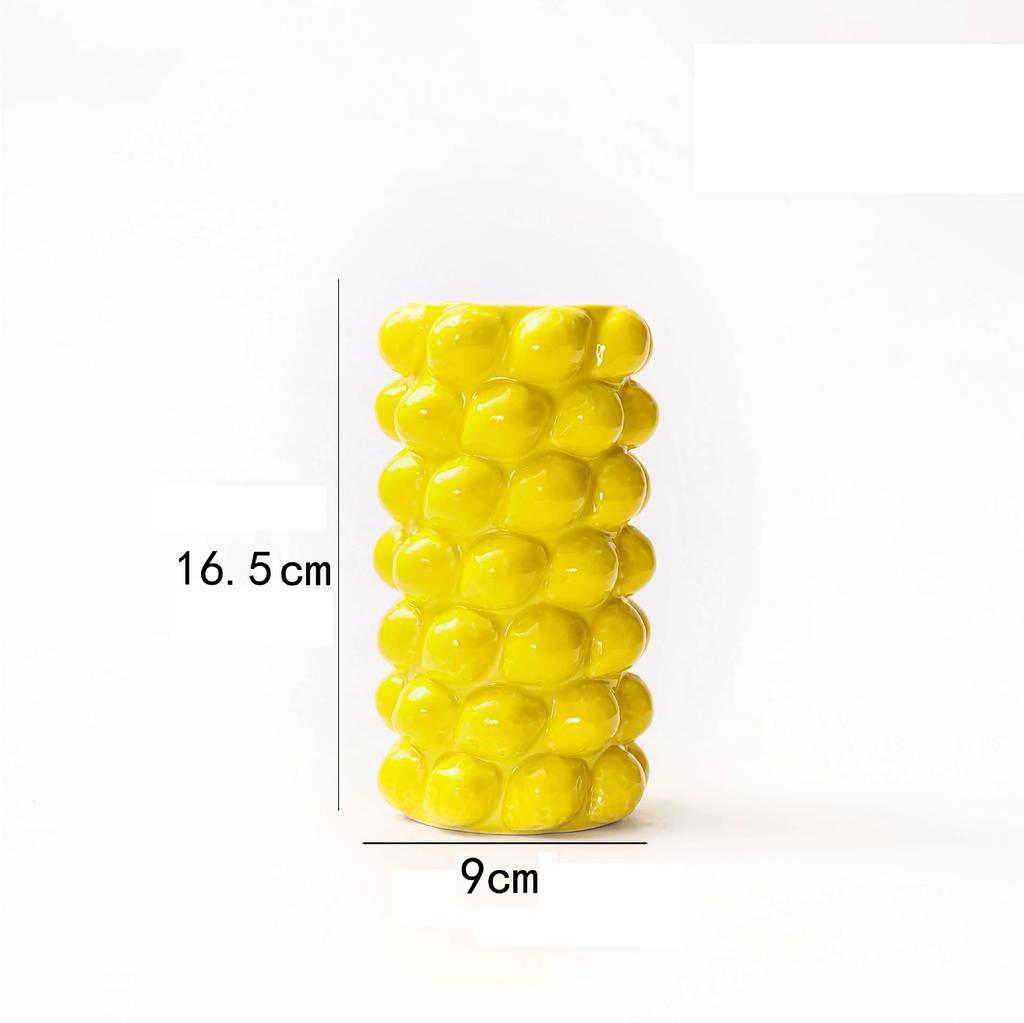 Fruit Lemon Ceramic Vase Strawberry Vase Flower Arrangement Vase Desktop Flower Ware Ornaments Living Room Decoration Crafts