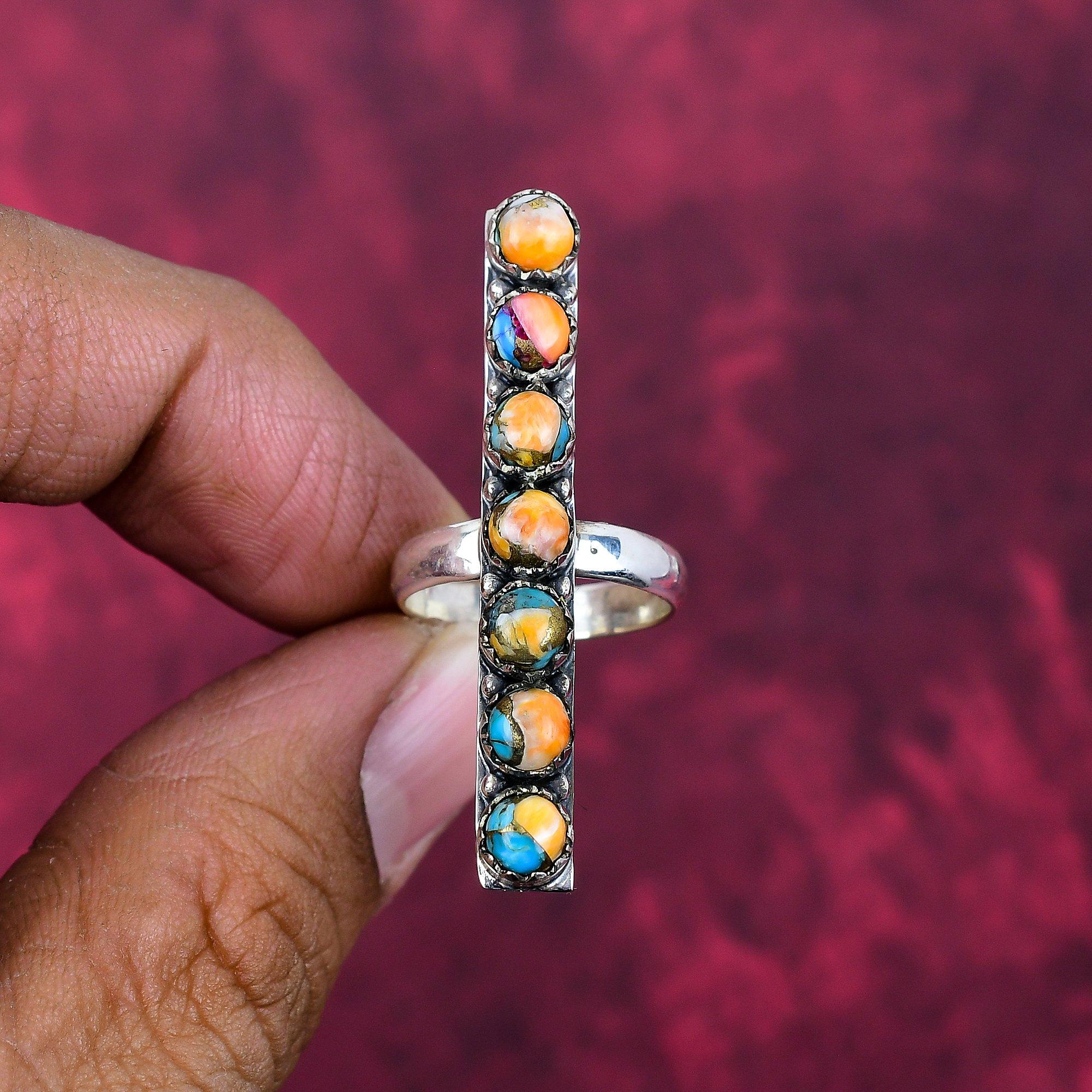 

Orange Spiny Oyster Ring, 925 Sterling Silver Gemstone Jewelry, Handmade Ring Gorgeous Jewelry, Gift For Love 12