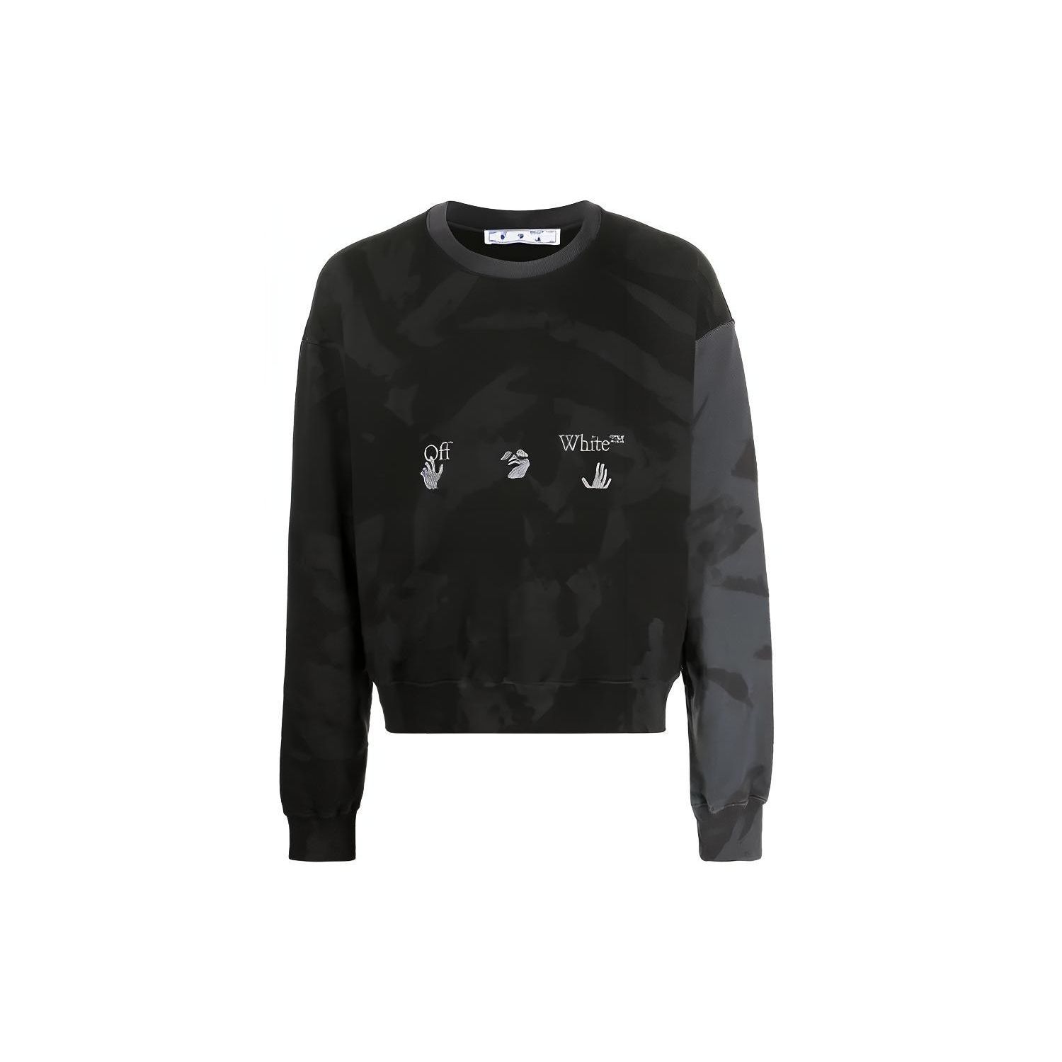 

Черные мужские топы Off-White Tie Dye Over Crew OMBA035R21FLE0011009 XS