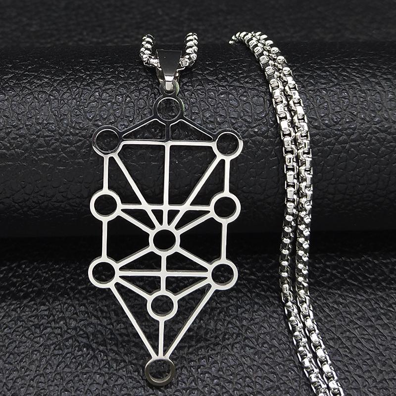 Yoga Hindu Buddhism Flower of Life Stainless Steel Necklace Gold Color Sacred Geometry Symbol Necklace Jewelry collares N620S0