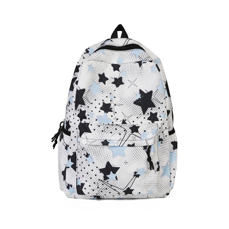 Schoolbag new backpack schoolbag printed stars middle and high school students large capacity backpack trend small fresh cute wholesale