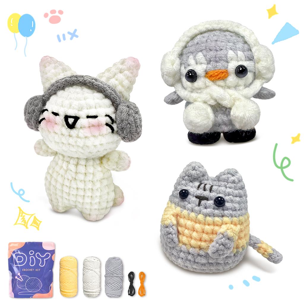 Kit da uncinetto Animal sery per principianti Set iniziale all'uncinetto, Kit da uncinetto fai-da-te per principianti, Kit per uncinetto e maglia passo dopo passo