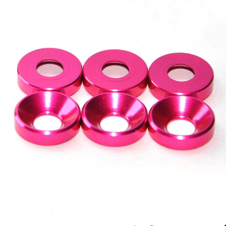 Aluminum Colourful Anodized Countersunk Head Bolt Washers Gasket Red/Grey/Golden/deep Blue/Black/purple M2 M3 M4 M5 M6