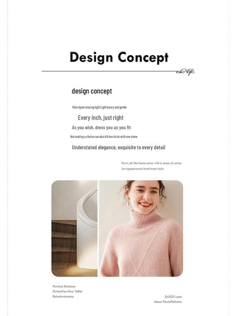 Women's Diamond Knit Cashmere Turtleneck Sweater - Thick, Stylish Base Layer for Autumn/Winter Outfits