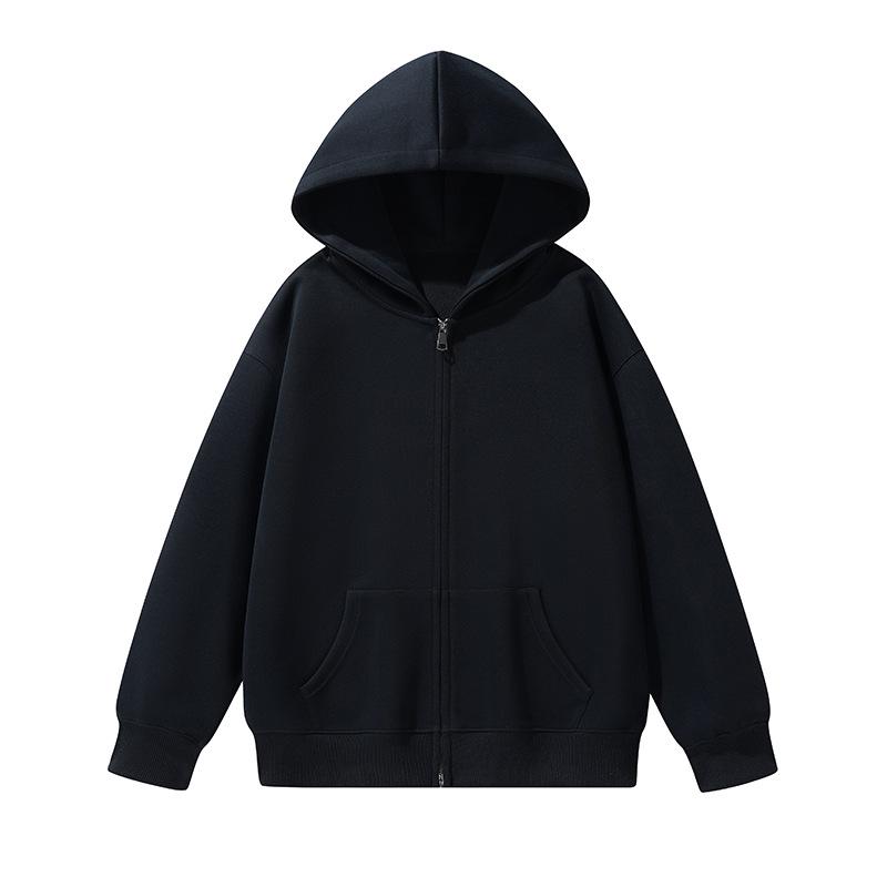 Men s Heavyweight Zipper Cotton Terry Hoodie, 460g, Late Autumn/Winter Warm Cardigan Extra Extra Large