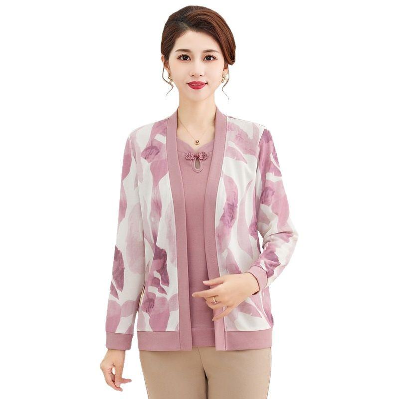 Stylish Knitted Two-Piece Set for Middle-Aged Women - Perfect for Spring/Summer or Mother’s Day