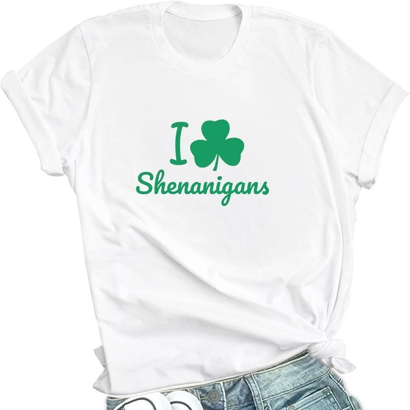 St Patricks Day Shirt Women Magically Delicious Shenanigans Shamrock Pattys Irish Saint Patricks Day Outfits Y2k Tops T Shirt