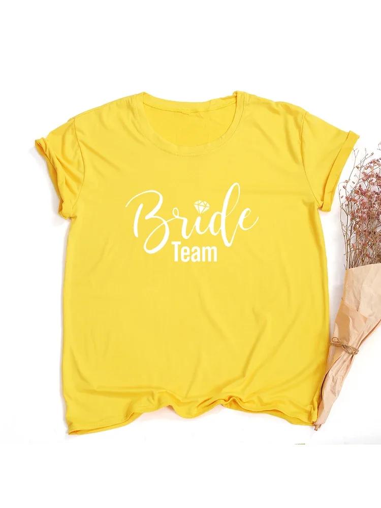 Bride Team Couple Bachelorette Bride Party Unisex Summer TShirt Hipster Short Sleeve Tops Girls Tees Camisetas Mujer