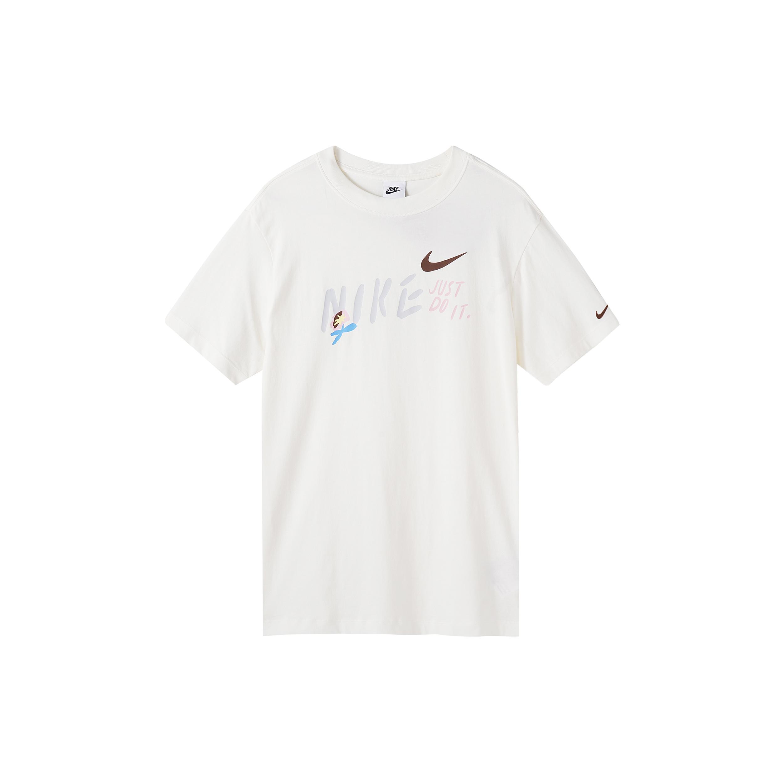 

New Nike Sportswear Drop Shoulder Sleeve T Shirt Women s Sail White FJ7714-133 L