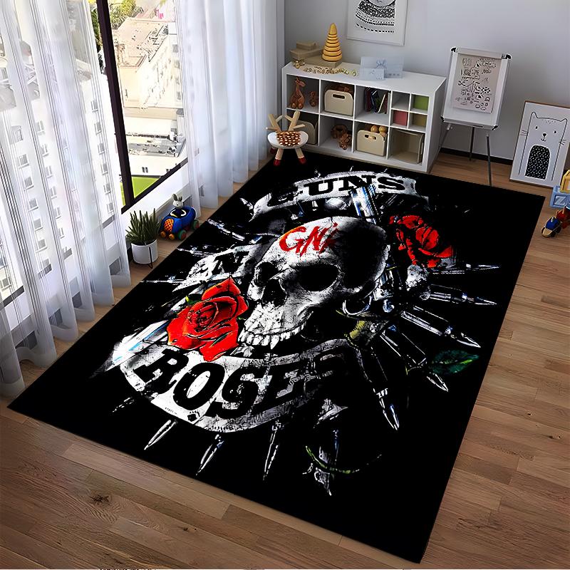 "Guns N' Roses Band Logo Rug Non-slip rug suitable for living room and bedroom sofas"
