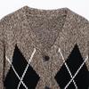 Spring 2025 Women's Plaid V-Neck Knit Cardigan
