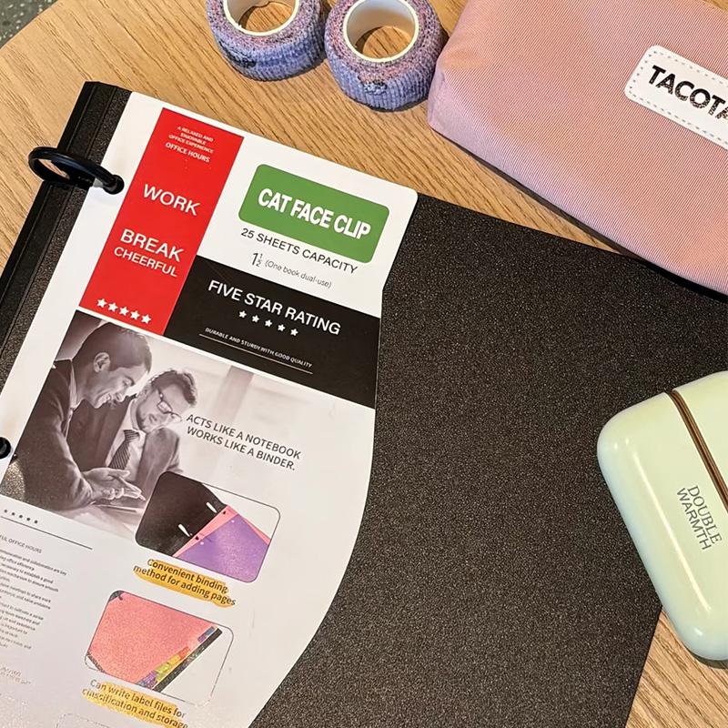 3-Hole Loose Leaf A4 Folder, Paired With Inner Pages and Dividers, Suitable for Storing Paper in Offices, Schools, and Homes