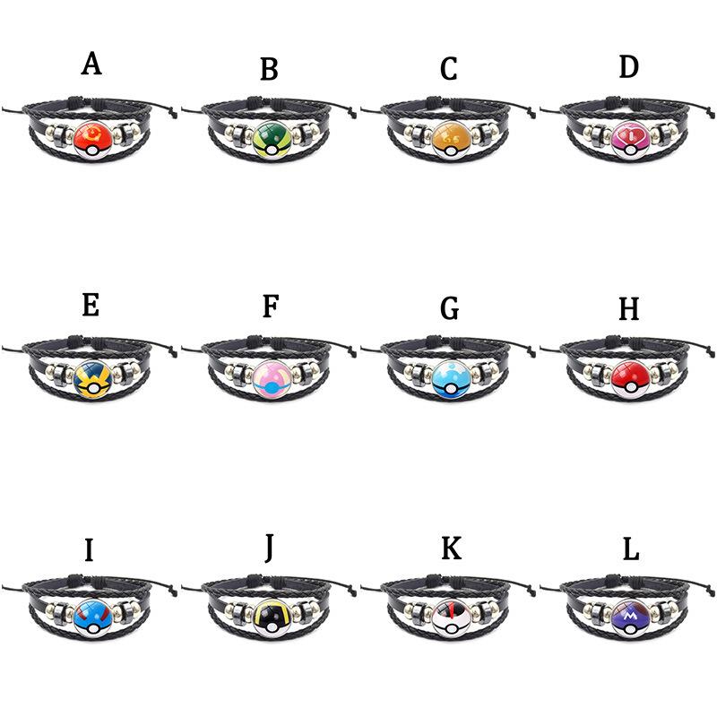 Anime Poke Ball Handmade Multi Layer Woven Bracelet Anime Surrounding Time Gem Fashion Handicrafts