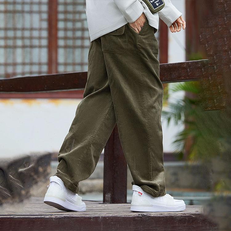 Li Ning Jackie Chan Kung Fu Series Solid Color Loose Straight Leg Sports Pants Men Pants Sea-Turtle-Green AKXR509-3