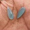 Natural Aqua Chalcedony Pear Cabochon Loose Gemstone Lot 2 Pcs 9*24 MM 12 CT For Jewelry Making