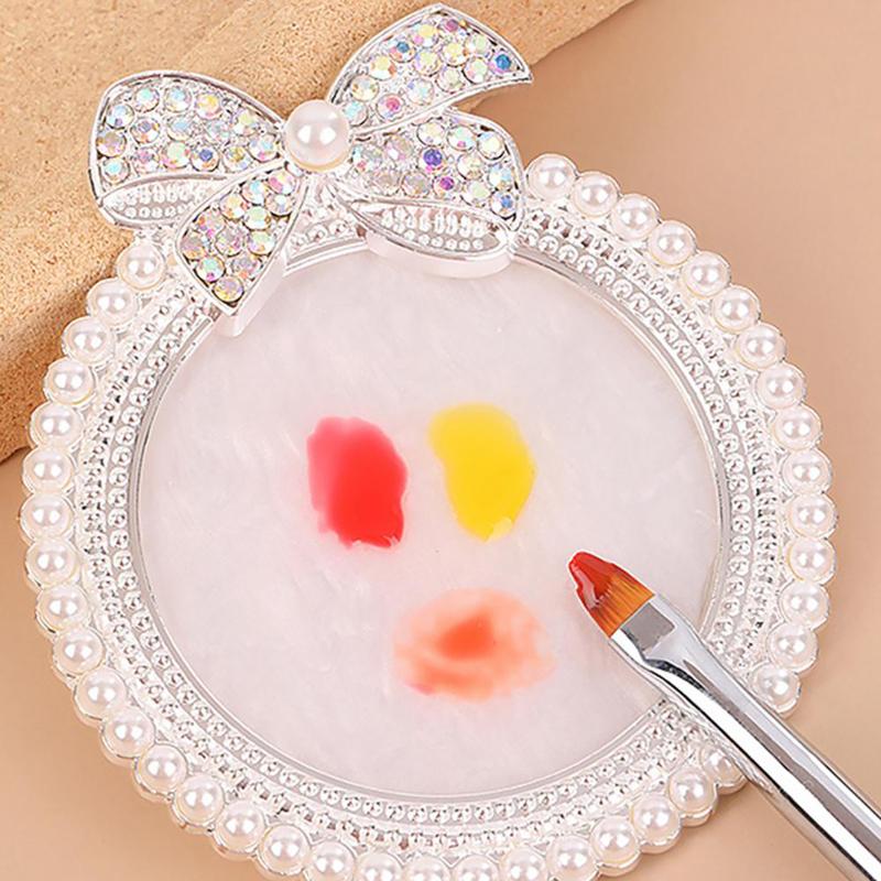 Nail Art Palette Resin Large Bowknot Pearl Diamond Nail Art Display Board Japanese-style Nail Art