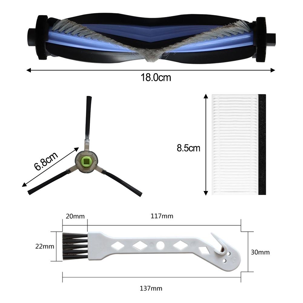 Main Side Brush Filter Kit For LEFANT For M1 Robot Vacuum Cleaner Replacement Parts Nylon Plastic Hepa Filter Cleaning Accessori
