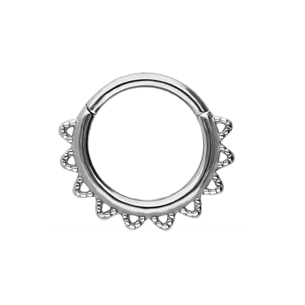 

Flowers Nose Ring Septum 100% 316L Surgical Steel Zircon Clicker Daith Piercing Ear Cartilage Helix Hoop Flowers Water Drops 1.2X10mm