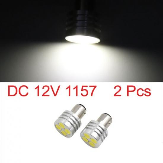 2Pcs 1157 White 4 COB LED Car Tail Brake Stop Backup Reverse Light Bulb