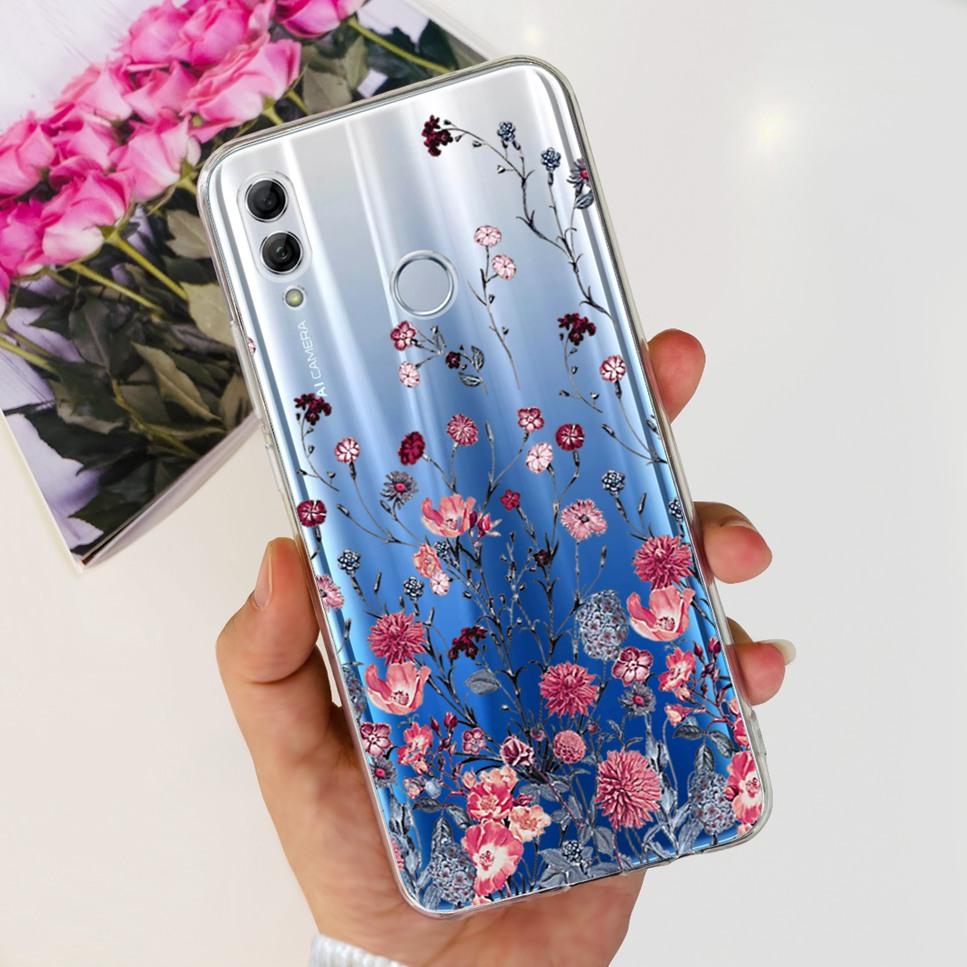 For Honor 10 Lite HRY-LX1 Case Luxury Flower Love Soft TPU Silicone Clear Cover For Huawei Honor 10Lite 6.21" Phone Case Fundas