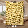 Ramen Noodle Pattern, Foodie Gift, Soft Cozy Blanket, Realistic Yellow Wave Design, Multi-Purpose Home Decor, Warm Comfort