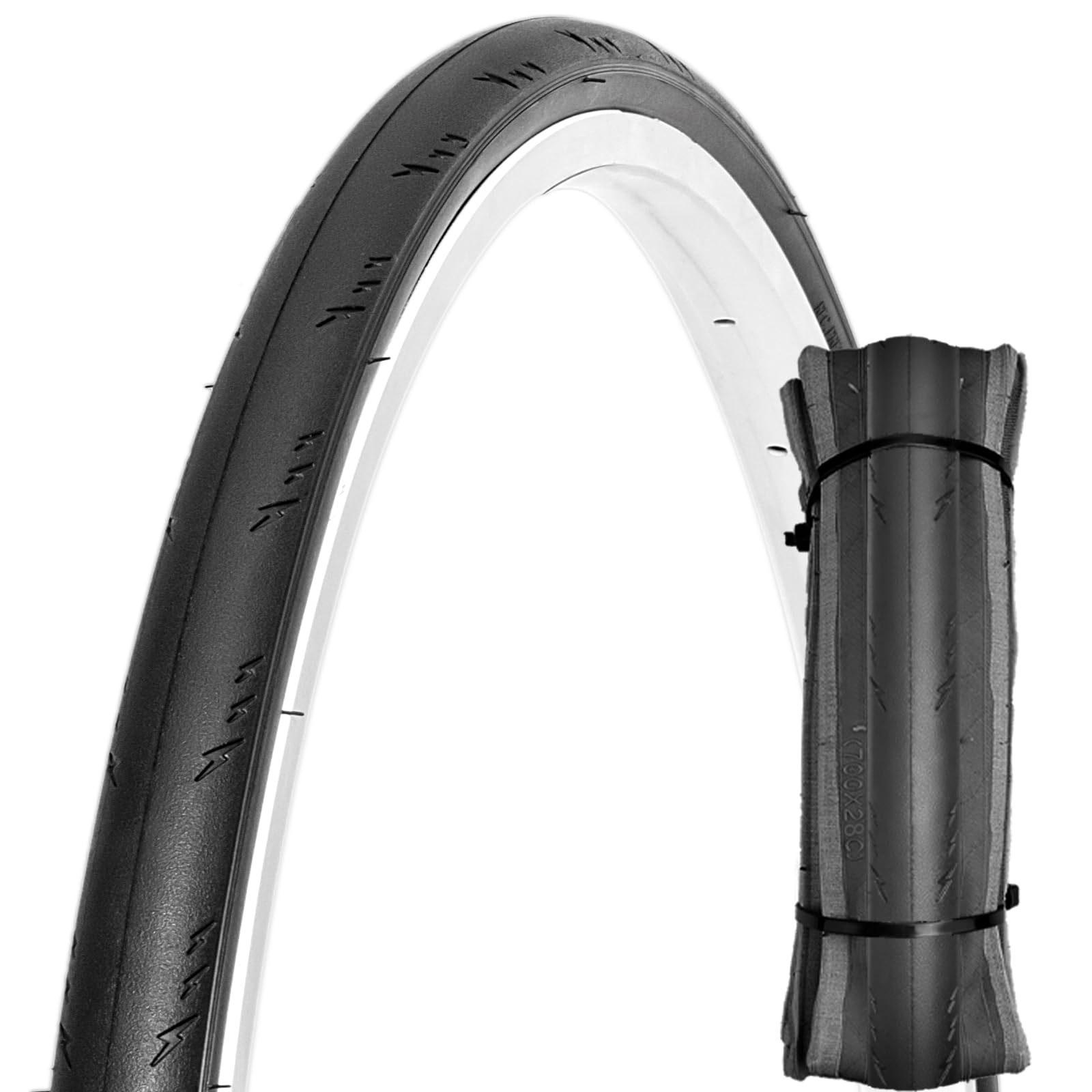 MOHEGIA 700x28C Road Bike Bicycle Tire (Set of 1): 700C 28-622mm Cross Bike Clincher - Folding Replacement Tire