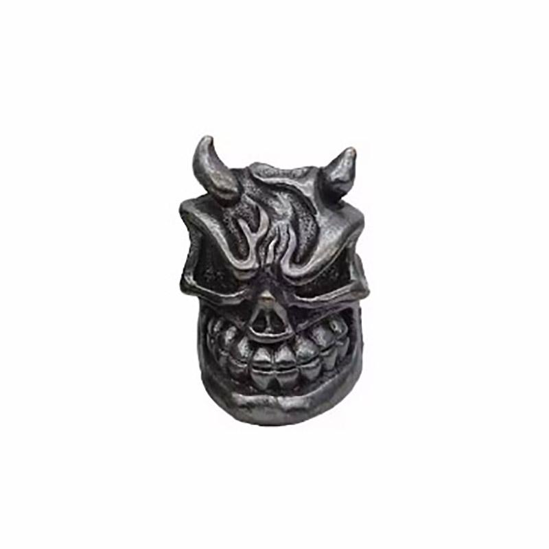 Brass Devil Skull Head Knife Beads Edc Outdoor Flashlight Woven Lanyard Charms Punk Diy Paracord Bracelets Pendants Accessories