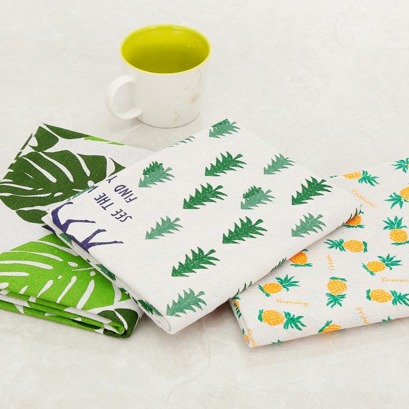 Floral Plaid Cotton-Linen Fabric for Tablecloths, Curtains, Sofas, and DIY Projects