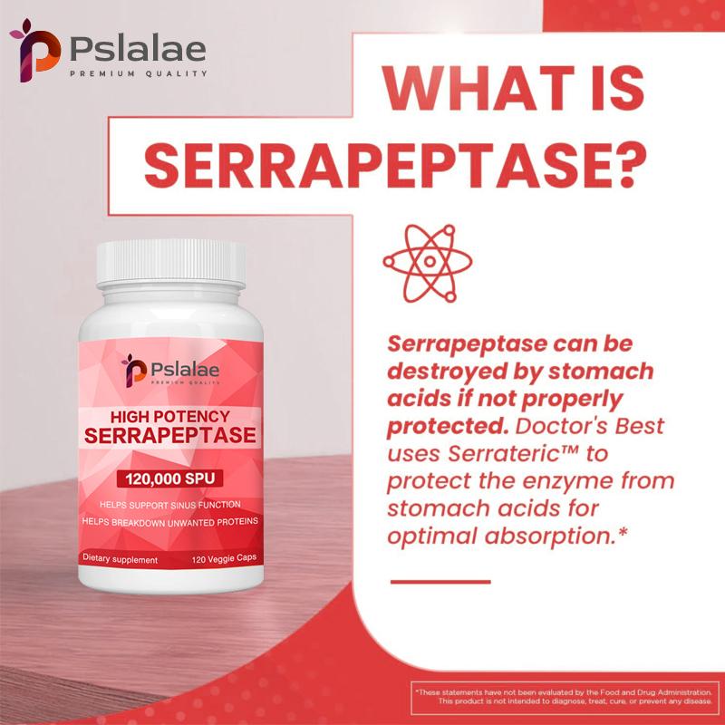 Pslalae Serine Peptidase Extract, 120,000 SPU Per Serving, Suitable for Sinus, Respiratory and Joint Health.
