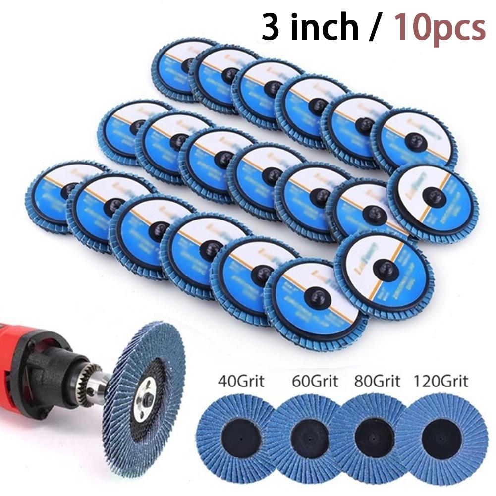 10PCS 2-INCH FLPA DISCS 120 GRIT SANDING GRINDING ROLL LOCK TYPE R