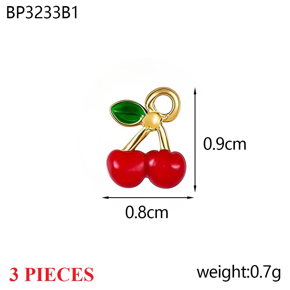 

3PCS/LOT CARLIDANA Enamel Fruit Mushroom Charms Pendants Stainless Steel DIY Necklace Jewelry Making Accessories