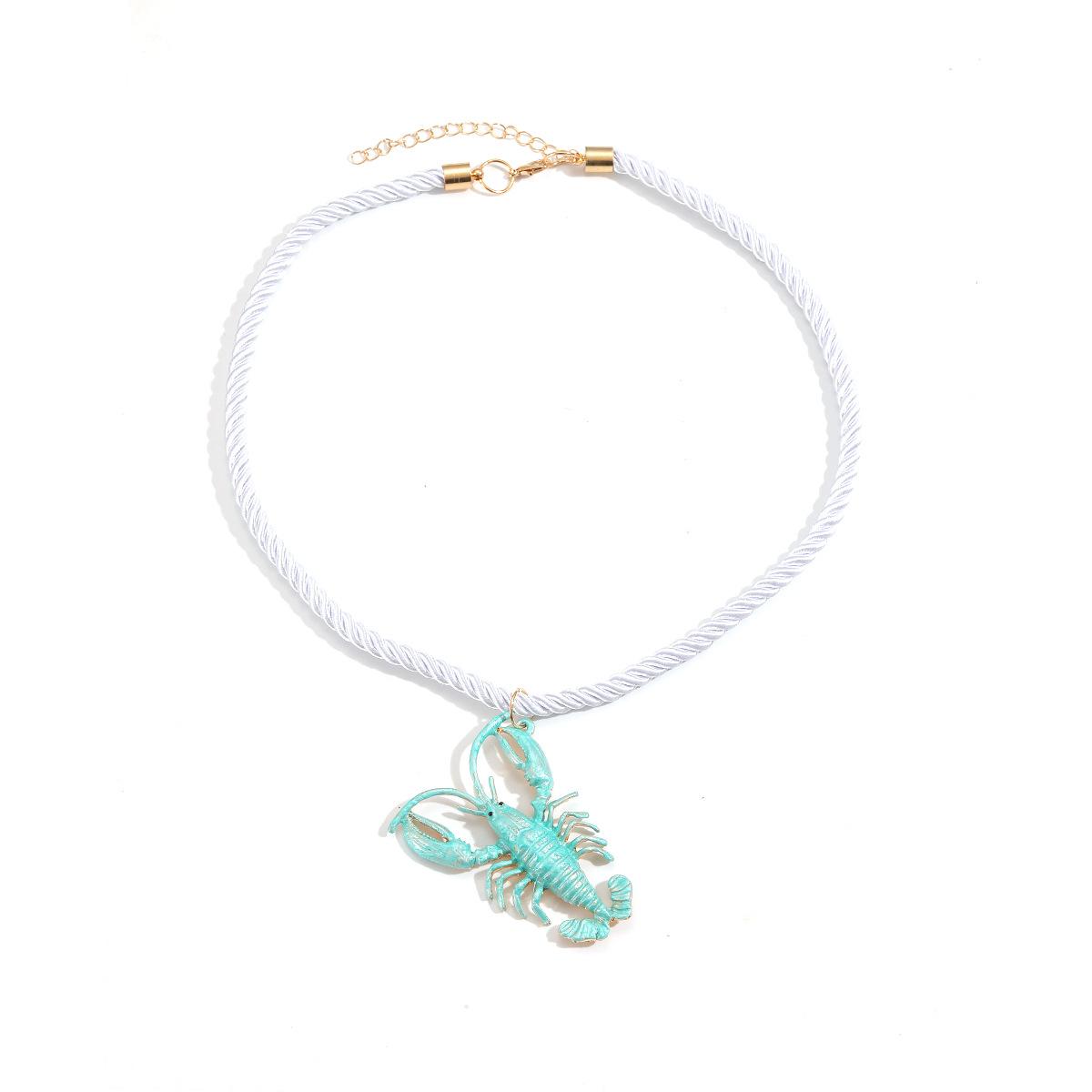 Ladies fashionable lobster pendant, simple necklace, summer vacation style, exaggerated collarbone chain