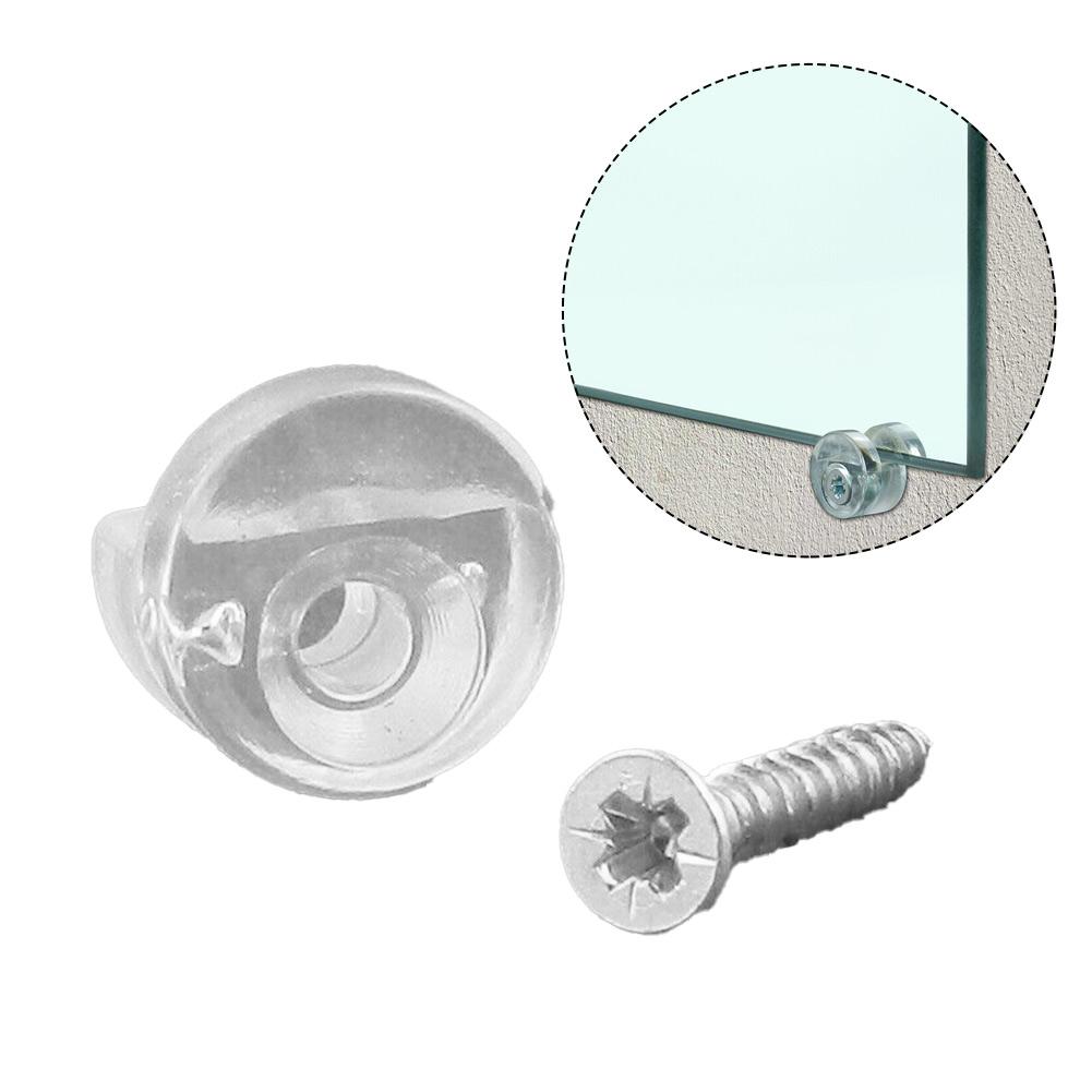 Kit Staffe Per Specchio Senza Cornice In Lega Di Zinco Nero – 4 Pezzi Con Viti E Tasselli (Spessore Vetro 3-5 Mm)