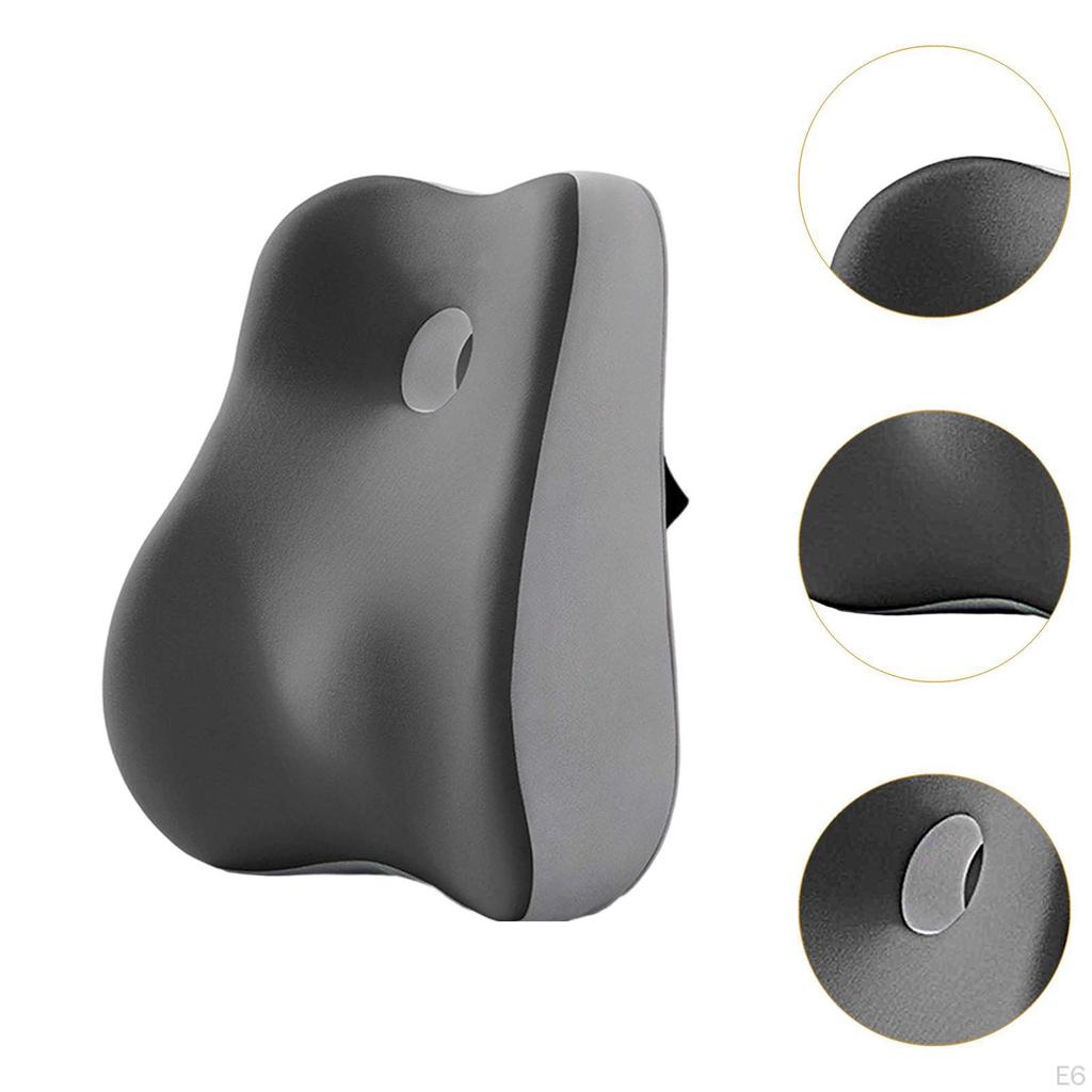 Back Support Cushion for Lumbar Relief, Foam Pillow with Strap Vehicle And Office