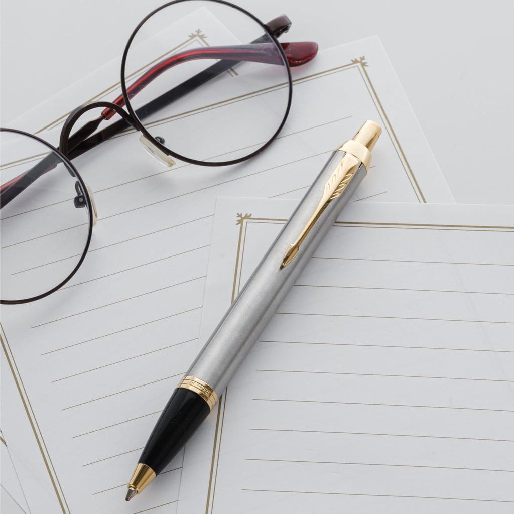 PARKER IM Brushed Metal GT Ballpoint Medium Gift Officially Product Number 1975642 Pen, Nib, Oil-Based, Boxed, Imported,