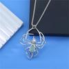 3D Uv Glow In The Dark Spider Necklace, Gothic Hip Hop Alloy Insect Halloween Goth Accessory