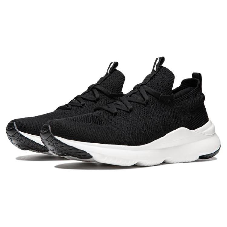 Li Ning Yunshu Cushioning Slip Resistant Abrasion Resistant Low top Casual Shoes Women's Black White AGLU170-3