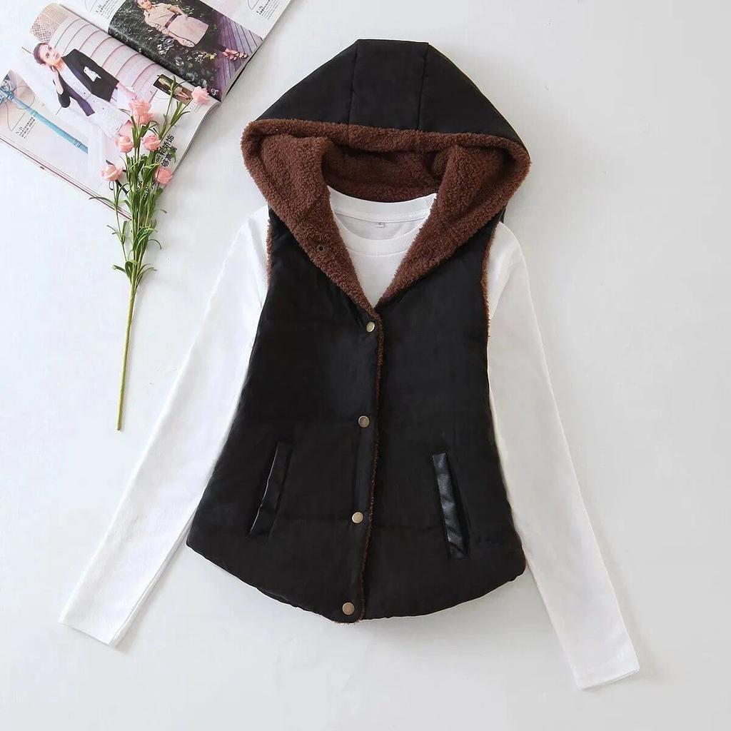 Autumn and Winter Coral Velvet Fashion Cotton Vest Women's Slim Shoulders Cotton Horse Jacket Plus Size