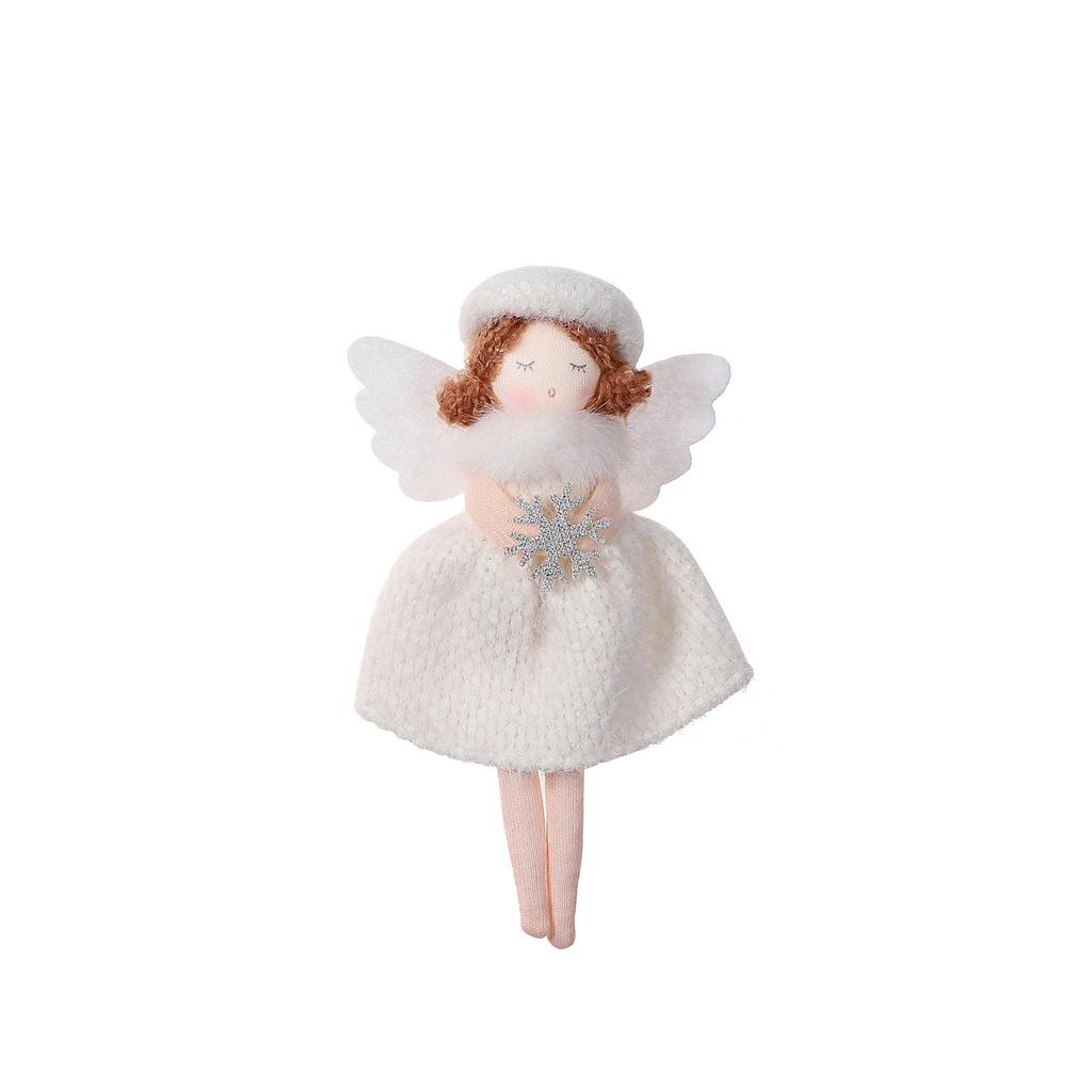 Handmade Knitted Angel Tree Ornament - Christmas Girl Doll Decoration