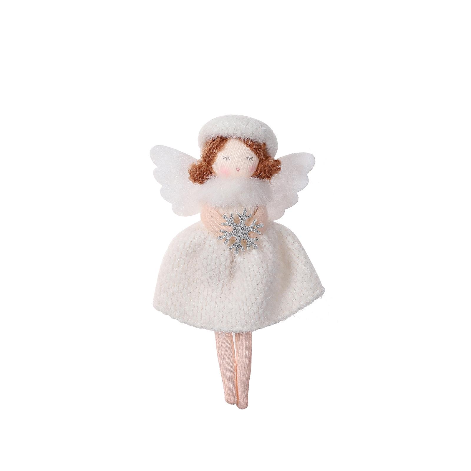 Handmade Knitted Angel Tree Ornament - Christmas Girl Doll Decoration