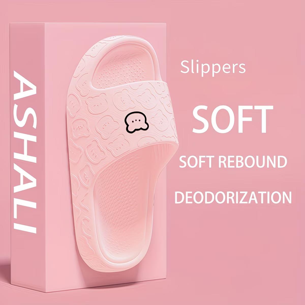 

Anti-slip Panda-print Slippers, Women s Summer Household Lightweight Slippers, Bathroom Indoor Men s Couple Slippers 36-37 рожевий