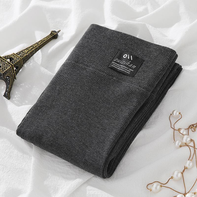 7 New Gray Threaded Leggings for Women, Thin Elastic Long Johns for Spring and Autumn Wear, High Waist and Thin In Winter