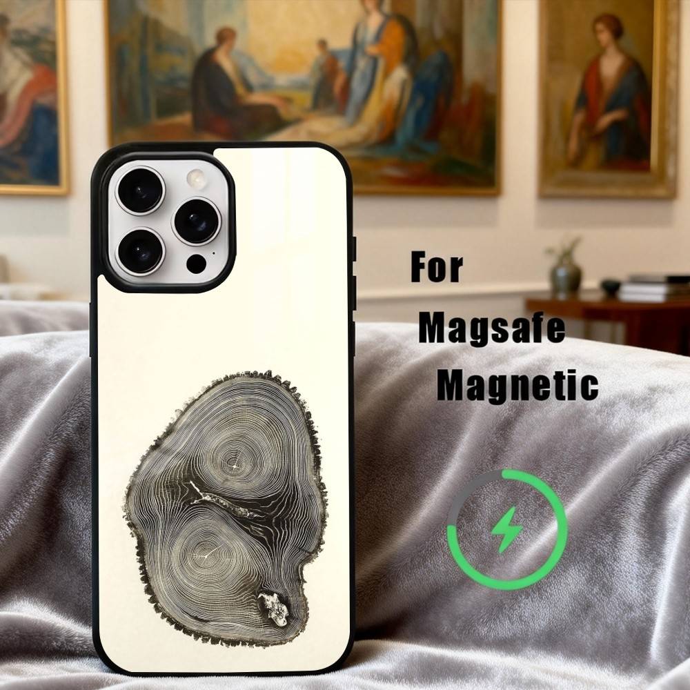Art W-Wood G-Grain Natural Phone Case For iPhone17,16,15,14,13,12,11 Plus,Pro Max Magnetic For Magsafe Wireless Charging