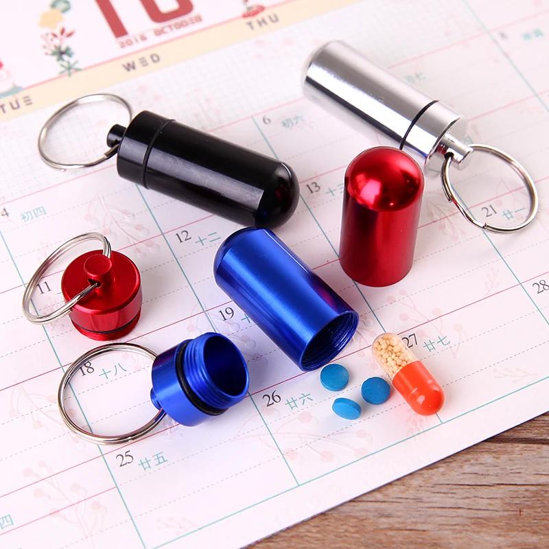 Mini Medicine Box, Small Medicine Bottle, Portable Medicine Box, Capsule, Keychain, Sealed and Moisture-proof